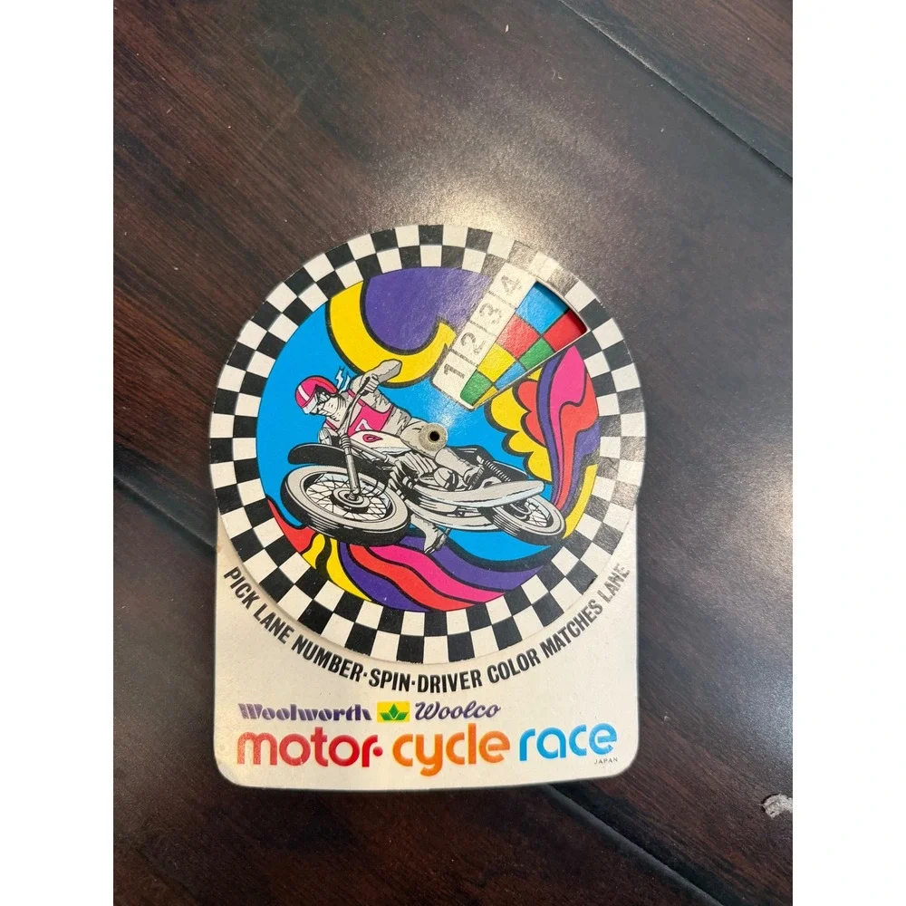 Vintage Woolworth Woolco Motor Cycle Race Track Set Japan Figure Toy 1970s AS IS